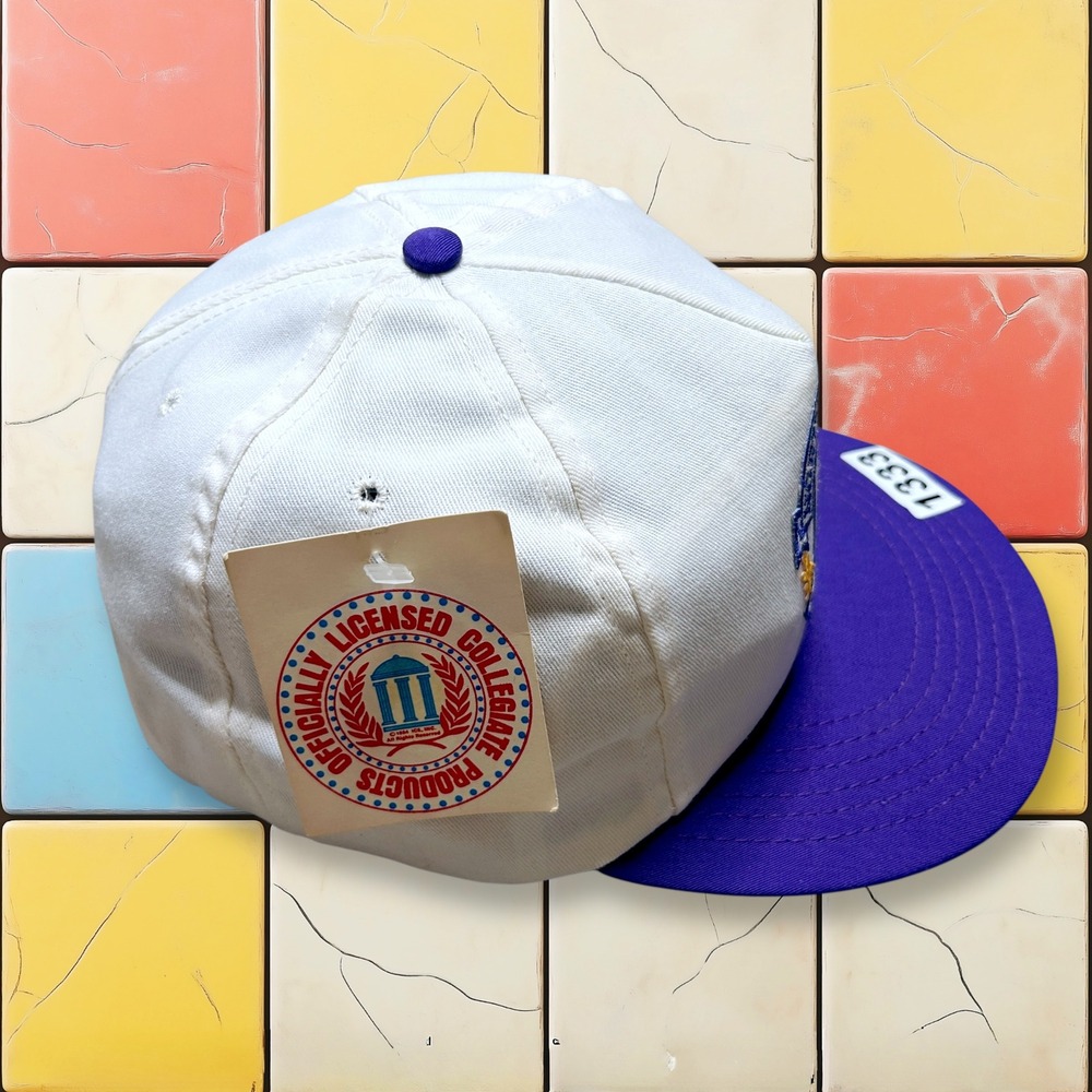 Vintage 90s Northwestern Wildcats Snapback Hat University Square Deadstock NCAA - Picture 3 of 8